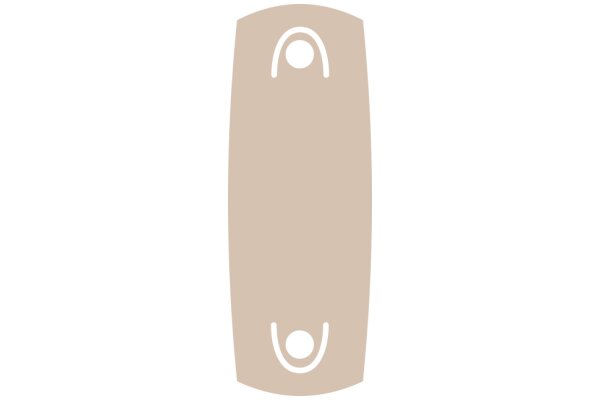 A Simple, Minimalist Design: A Beige Shape with a Circle Inside