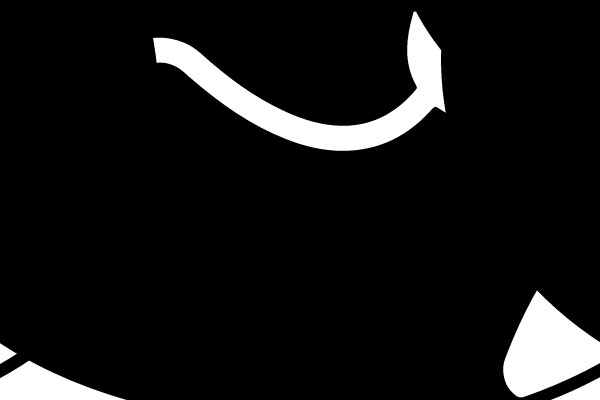 Monochrome Character Silhouette: A Playful Cartoon Figure in