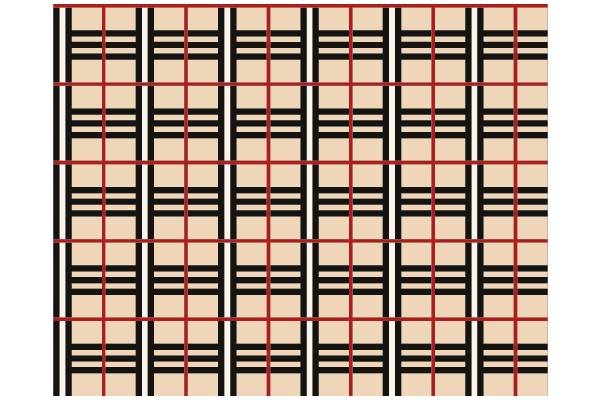 Symmetrical Geometry: A Study in Red, Black, and Beige