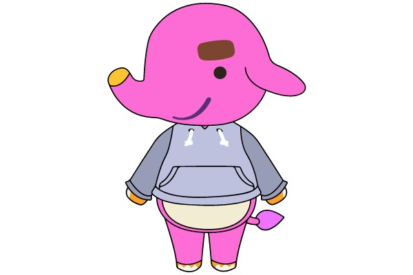 Stylish Elephant: A Fashionable Animal Character