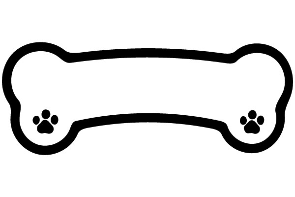 Paw Print Bone Outline