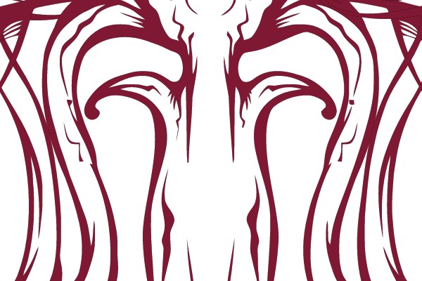 Symmetrical Marine Life Drawing