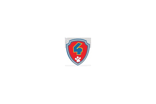 Paw Patrol Badge with Number 4
