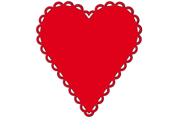 Red Heart with Scalloped Edges