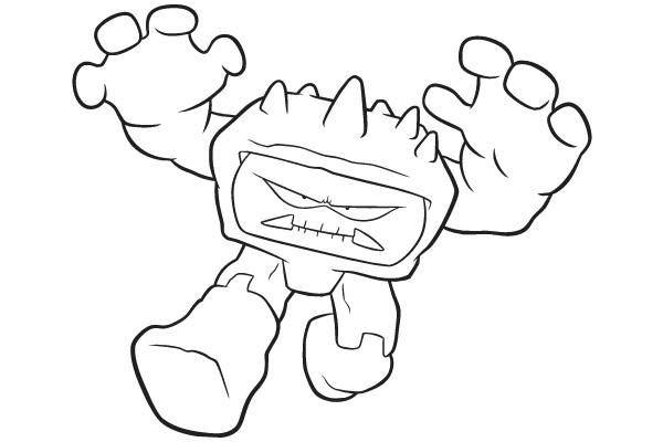 Defiant Digital Warrior: A Line Art Character Study