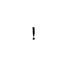 A Solid White Background with a Black Exclamation Mark