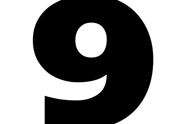 Bold Black Number 9