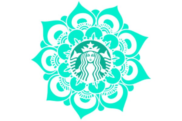 Stylized Starbucks Logo with Floral Design