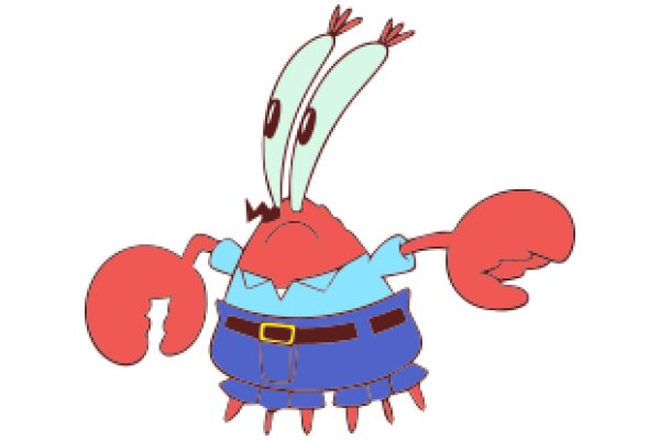 A Whimsical Cartoon of a Crab in a Shirt and Tie
