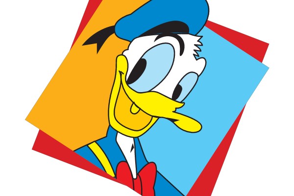 Quacking Up: A Colorful Cartoon Character's Enthusiastic Greeting