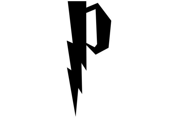 Stylized Letter 'P' with a Lightning Bolt Design