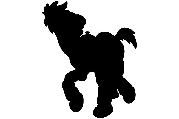 Silhouette of a Running Pony
