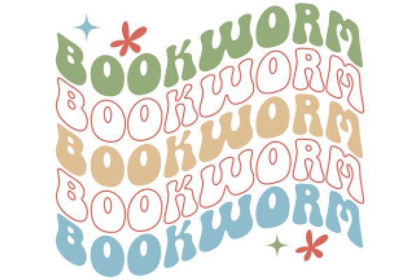 Colorful Typography Art: A Playful Display of the Word 'Bookworm' in Different Colors and Styles