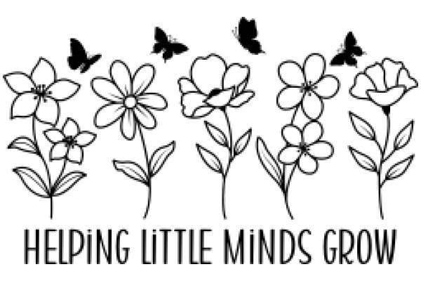 Helping Little Minds Grow: A Collection of Flower and Butterfly Line Drawings