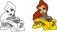 A Tale of Two Princesses: A Black and White vs. Colorful Illustration