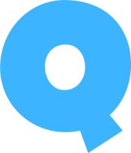 Stylized Blue Letter 'Q' with a White Center