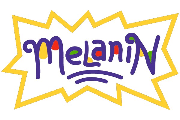 Vibrant Logo for a Brand Called 'MelaniN' with a Stylized Starburst Design