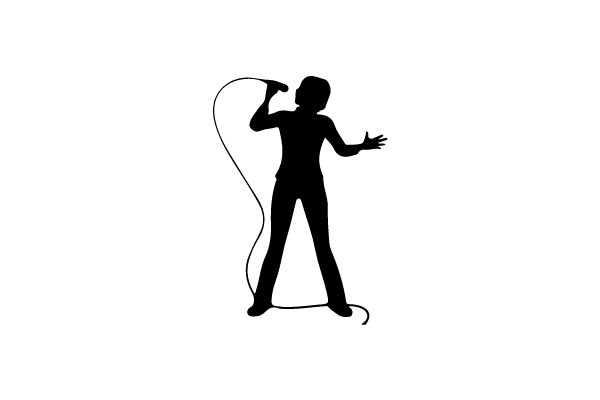 Singer's Silhouette in Performance
