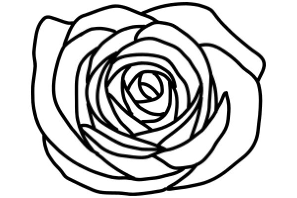 Stylized Rose: A Line Drawing