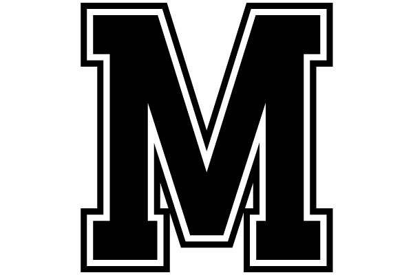 Stylized Letter 'M' with a Thin Outline