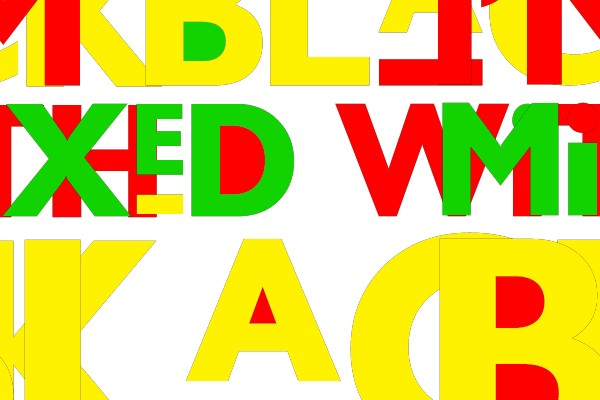 Colorful Text Statement on White Background