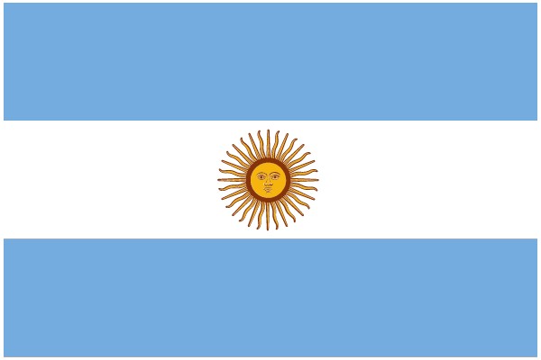 Argentine Flag with Sun Symbol