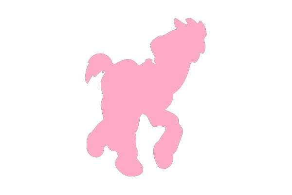 Pink Silhouette of a Running Pony