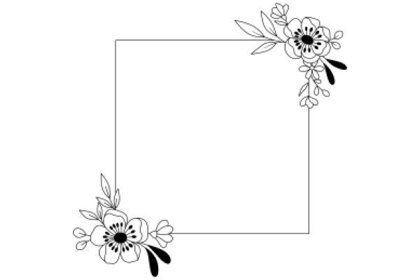 Elegant Floral Design: ASquare Frame with Floral Decorations