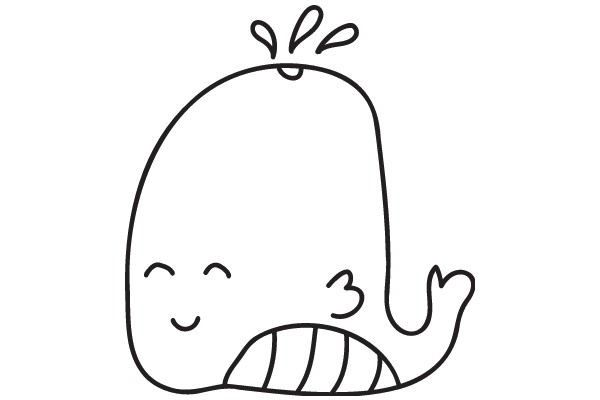 A Whimsical Whale: A Simple Line Drawing with a Smile