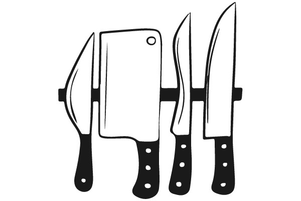 Knives Displayed in Illustration