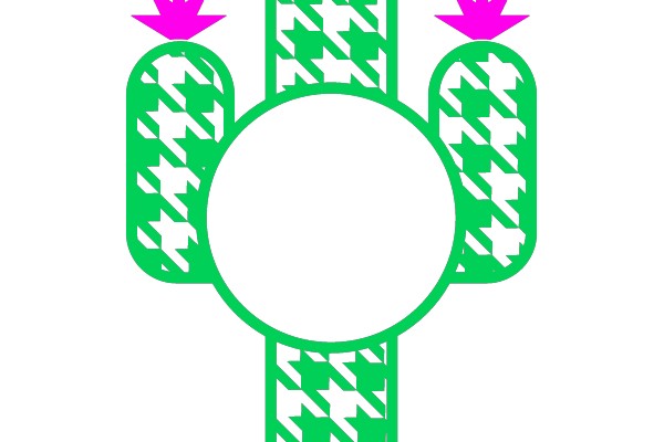 Three-Armed Cactus with Pink Flowers