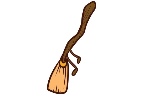 A Whimsical Illustration of a Broom with a Twist