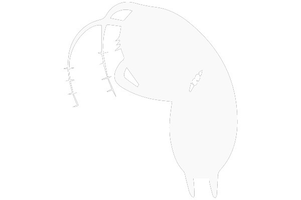 Plankton, the Shrimp-like Character from Spongebob Squarepants, Depicted as a White Silhouette in a Vector Illustration