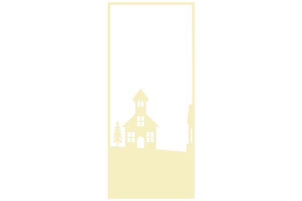 A Silhouette of a House and Tree in a Yellow Frame