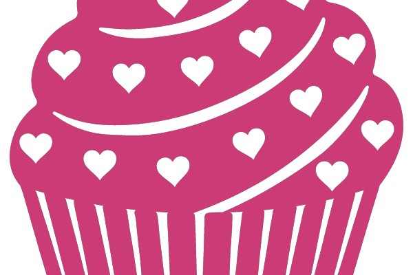 Delightful Pink Cupcake with Heart Design