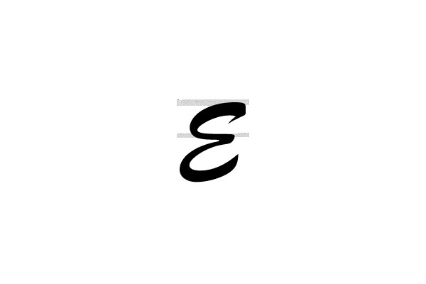 Black Cursive Letter E