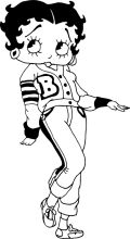 A Stylish Cartoon Character: A Woman with a Bold Letter 'B' on Her Jacket