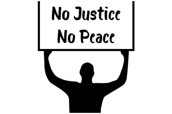 A Silhouette of a Person Holding a Sign with the Words 'No Justice, No Peace'