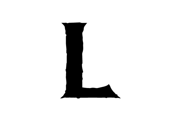 Black Letter 'L' on White Background