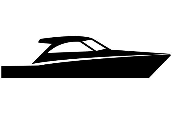 Sleek Black Speedboat on a White Background