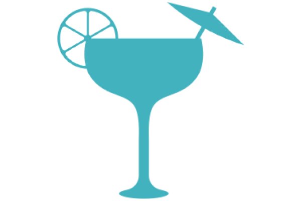 A Whimsical Cocktail: A Blue Martini with a Slice of Lemon and an Umbrella