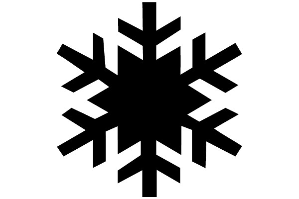 Symmetrical Black Snowflake Design