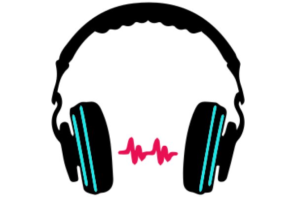 Stylized Headphones Icon with Pink Earbuds