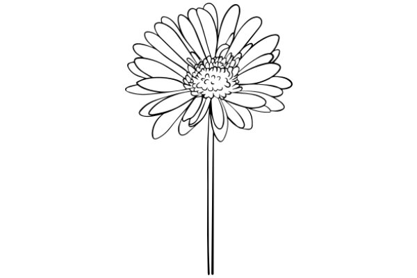 A Simple Line Drawing of a Flower