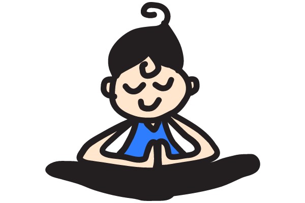 A Cartoon Character in a Meditative Pose
