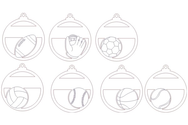 A Collection of Sports-Themed Christmas Ornaments