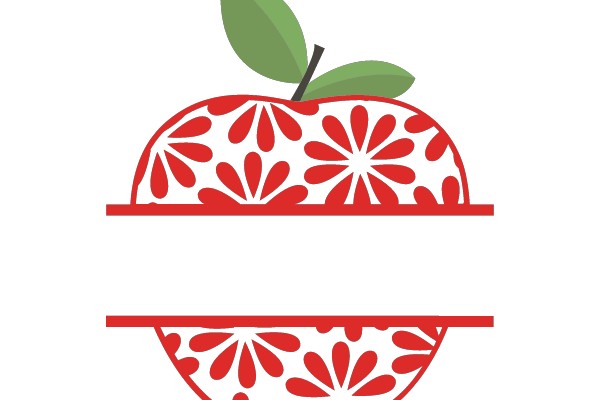 Apple with Floral Design