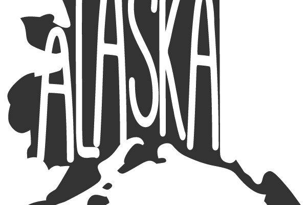 Alaska Outline with Text