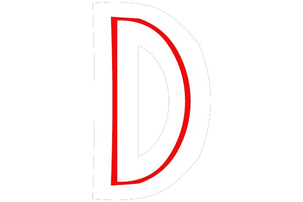 Bold Red Outlined 'D' on White Background