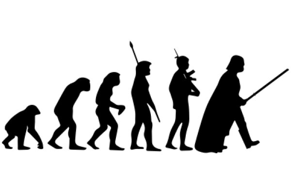 The Evolution of Humanity: A Silhouette Journey from the Cradle to the Star Wars Universe